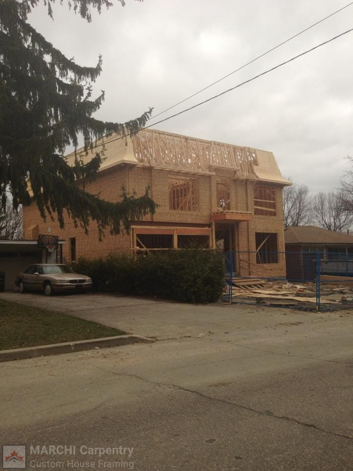 Detailed residential roof framing by Marchi Carpentry